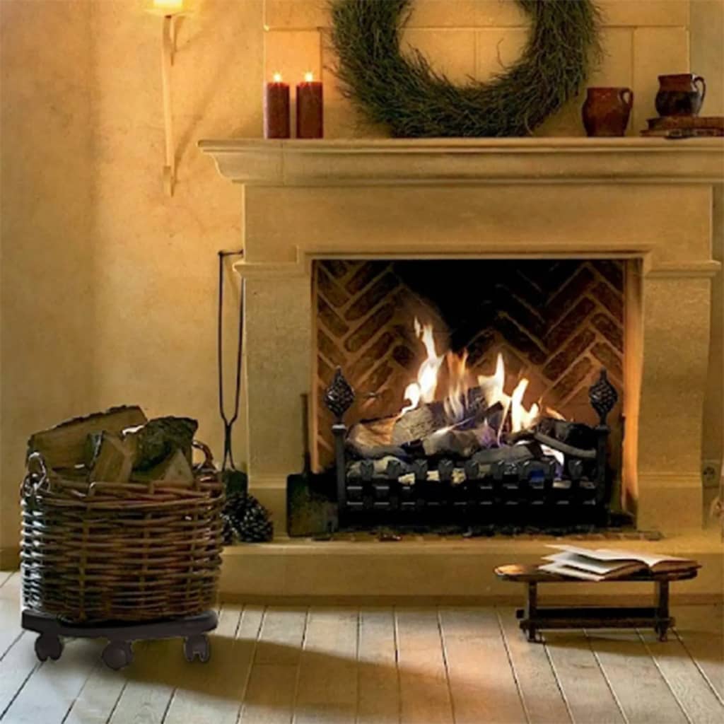 vidaXL Plant Caddy Outdoor Plant Stand with Wheels Diameter Black 374.8 lb-2