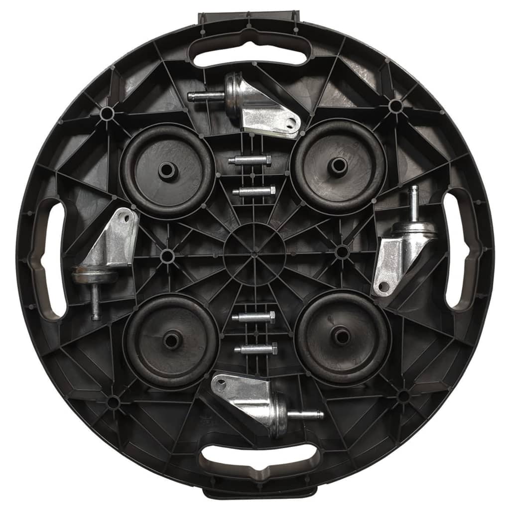 vidaXL Plant Caddy Outdoor Plant Stand Garden Rolling Plant Pot Trolley Black-3