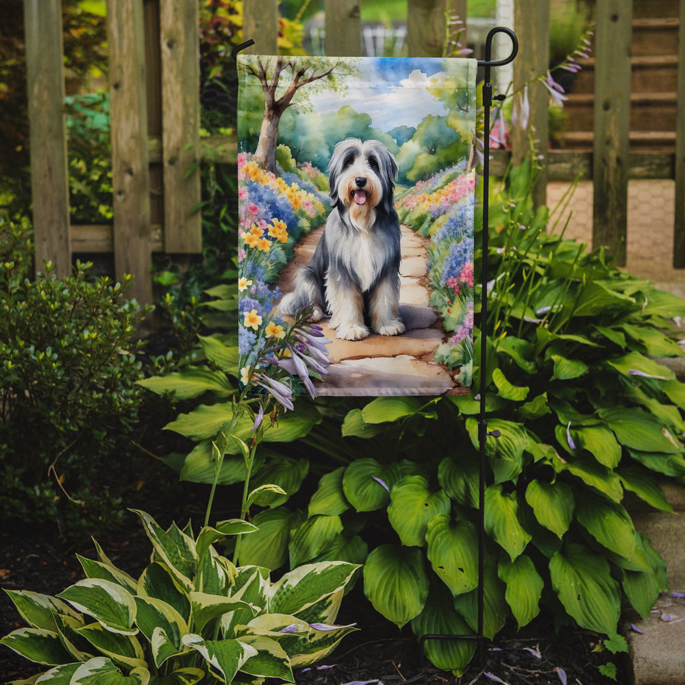 Bearded Collie Spring Garden Garden Flag-1