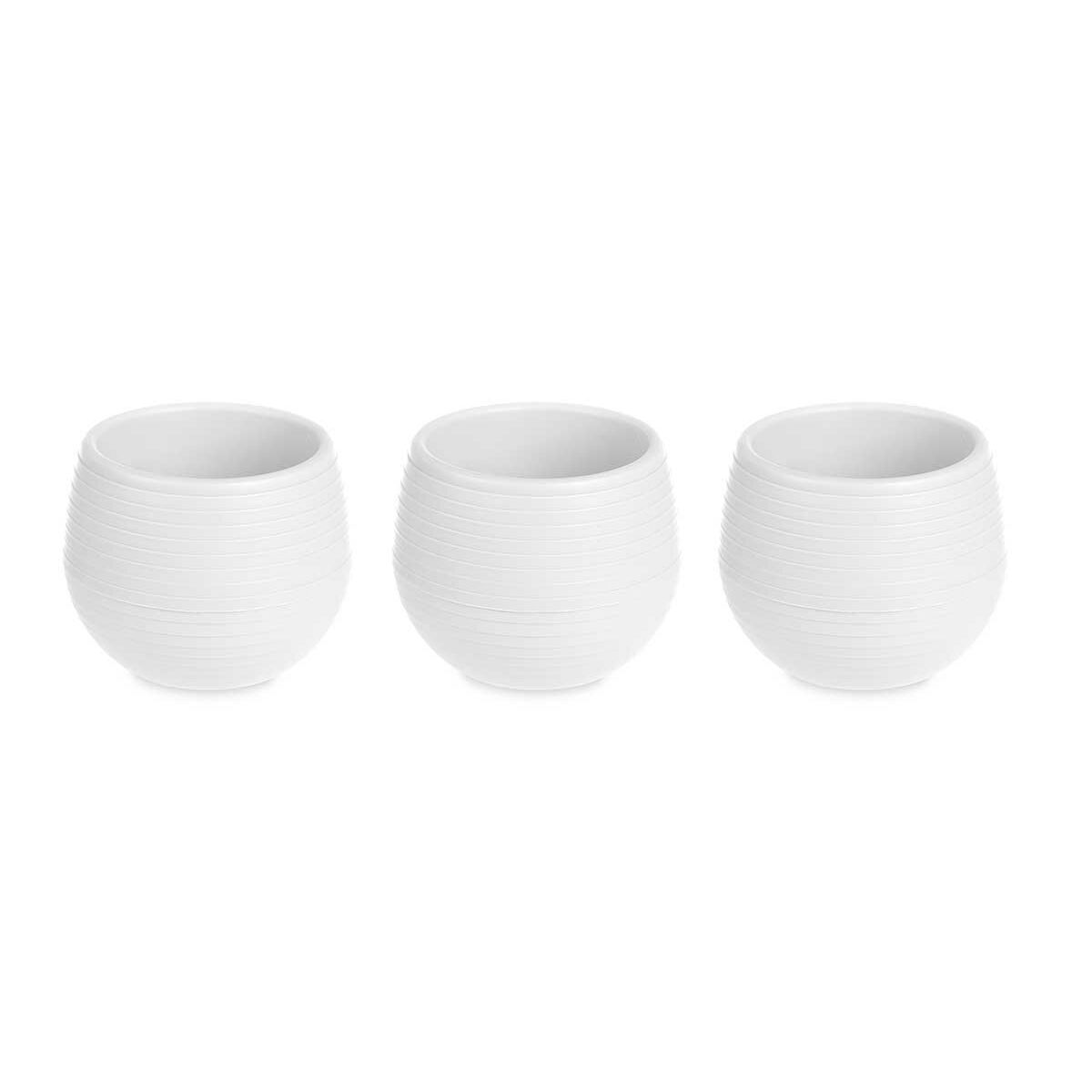 Set of pots White Plastic 12 x 12 x 11 cm (6 Units)-2