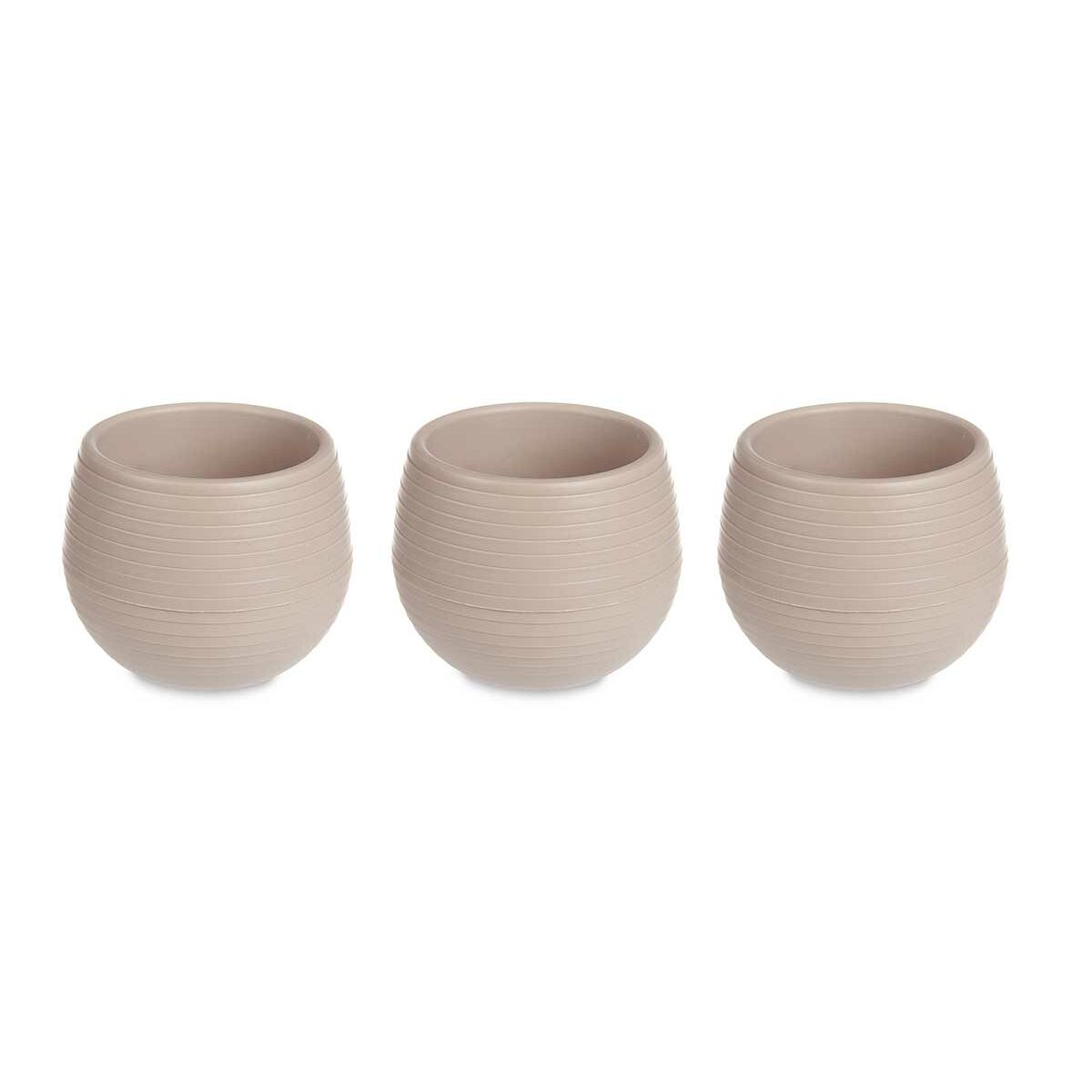 Set of pots Taupe Plastic 12 x 12 x 11 cm (6 Units)-2