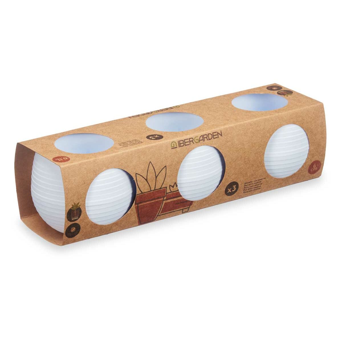 Set of pots 6,2 x 6,2 x 6,6 cm White Plastic (8 Units)-2