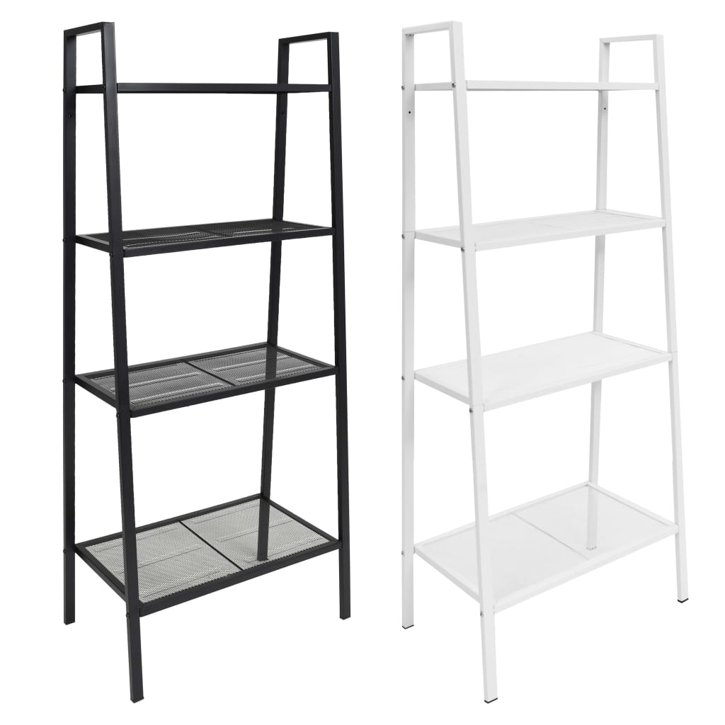 vidaXL Bookshelf Ladder Bookcase Plant Display Shelving Unit 4 Tiers Metal-3